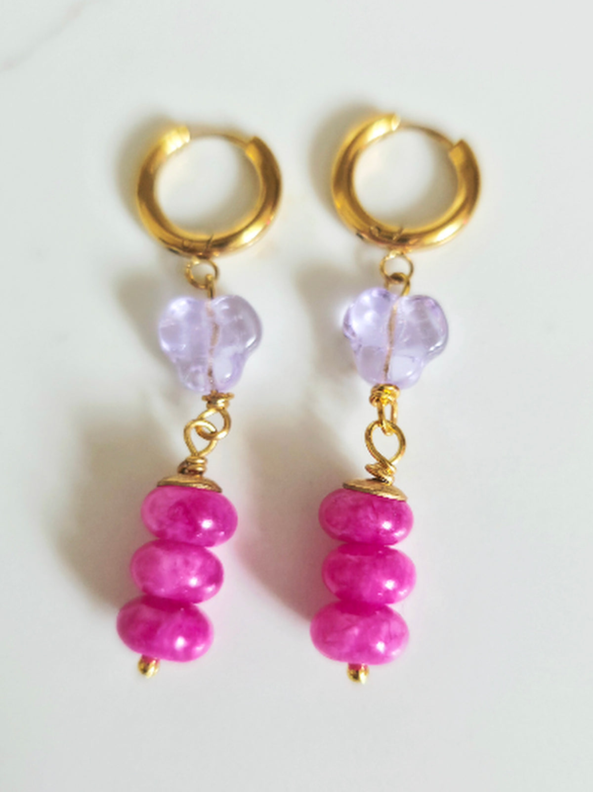 Orchid Huggie Hoop Earrings