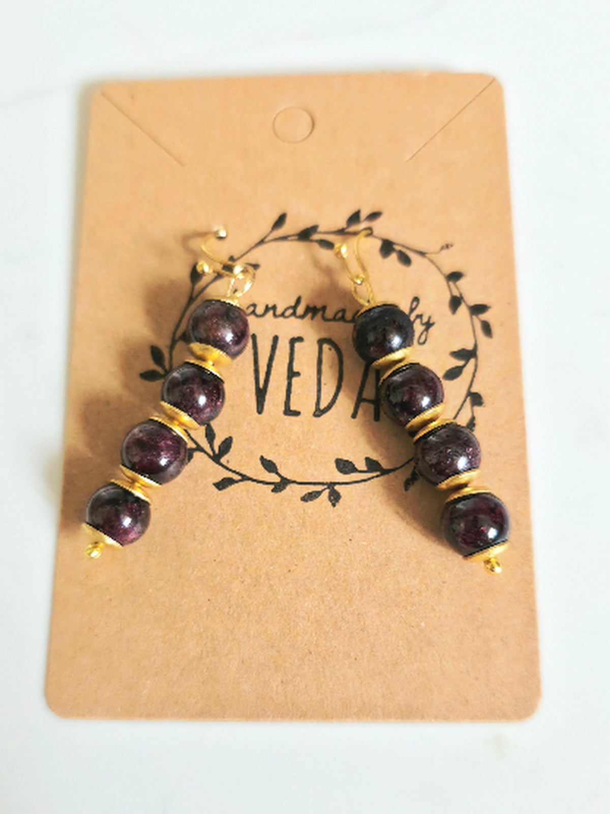 Garnet Gemstone Dangle Earrings