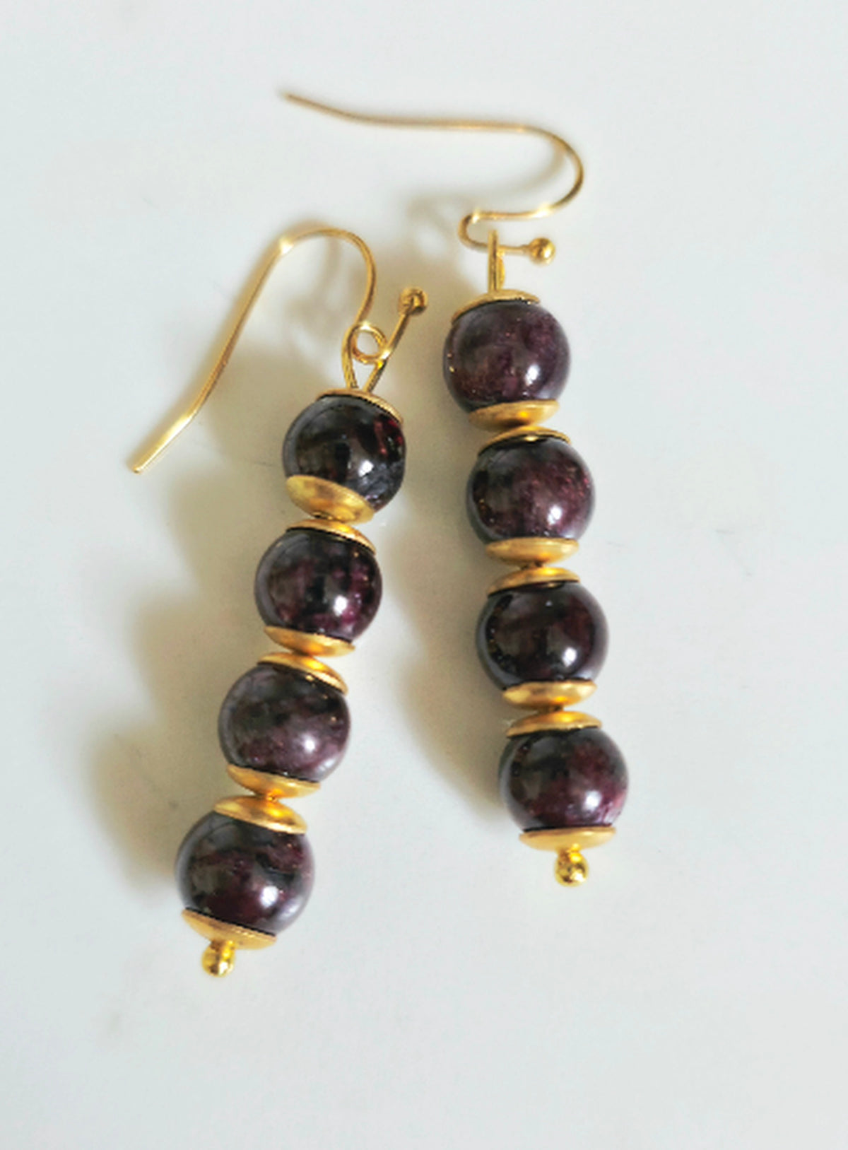 Garnet Gemstone Dangle Earrings
