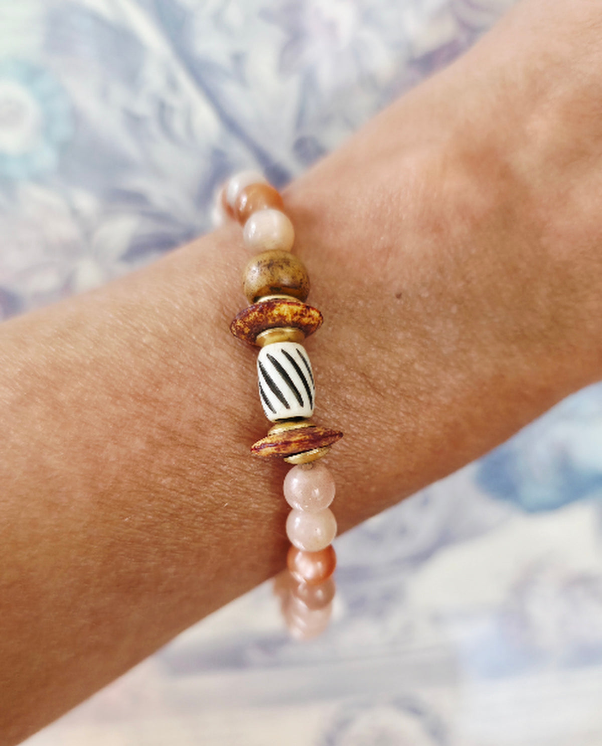 Peach Moonstone Stretch Bracelet