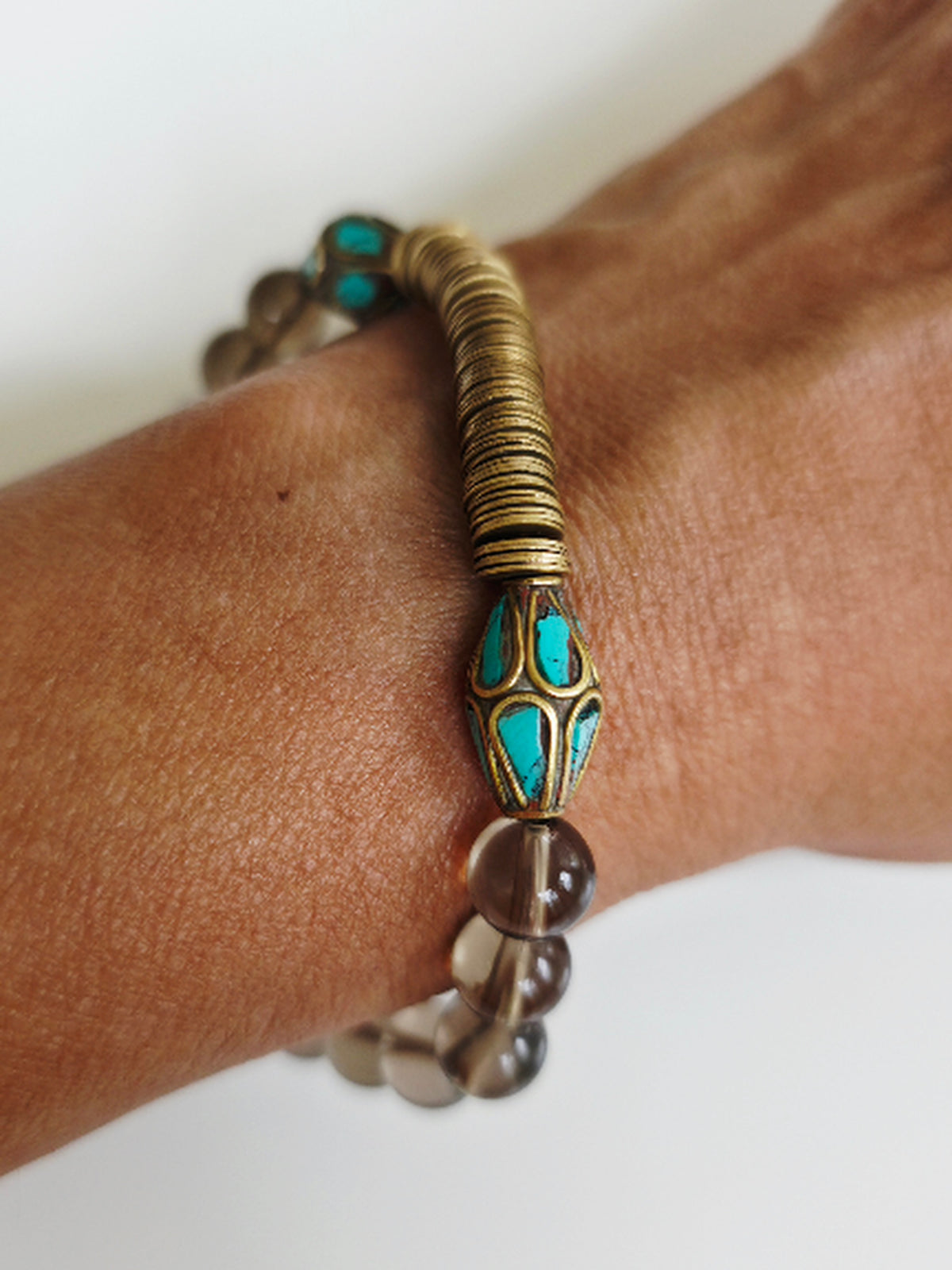 Smoky Topaz Gemstone Stretch Bracelet