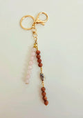 Gold Sandstone & Rose Quartz Key Chain