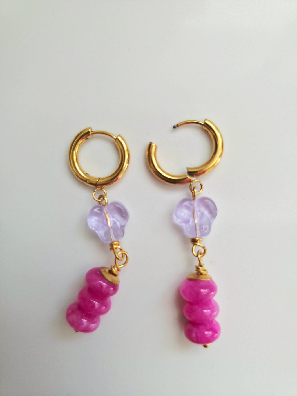 Orchid Huggie Hoop Earrings
