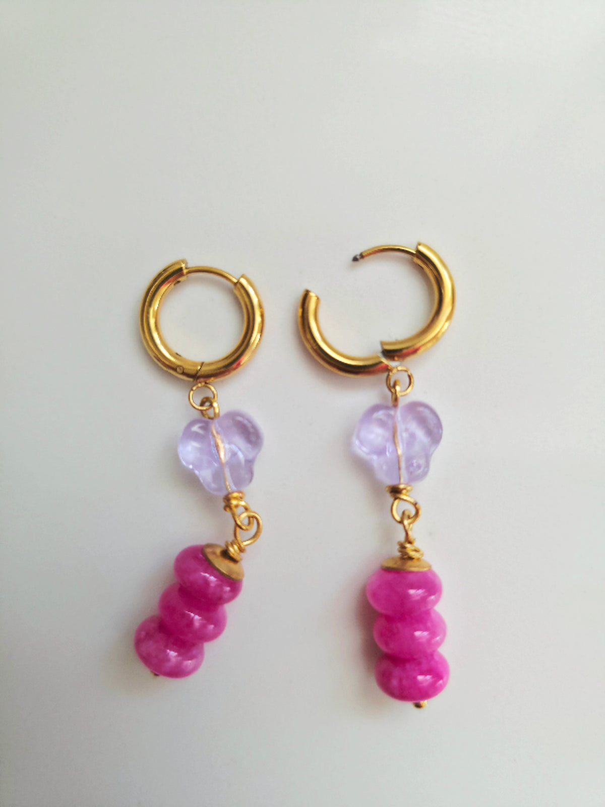 Orchid Huggie Hoop Earrings