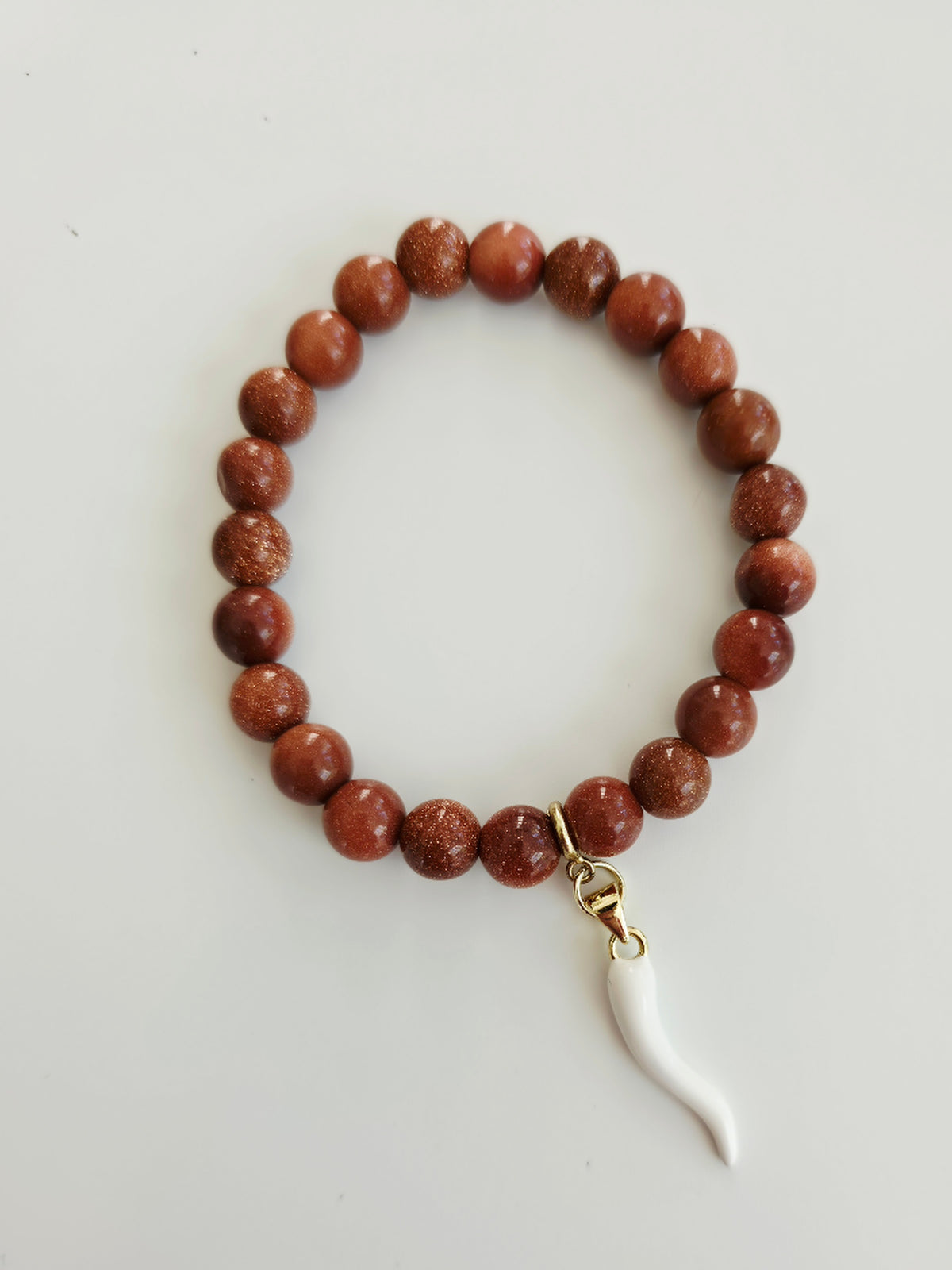 Sandstone Gemstone Stretch Charm Bracelet
