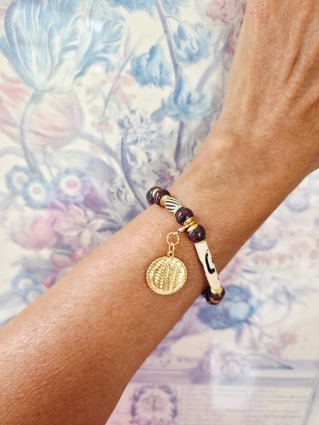Garnet Love Charm Bracelet