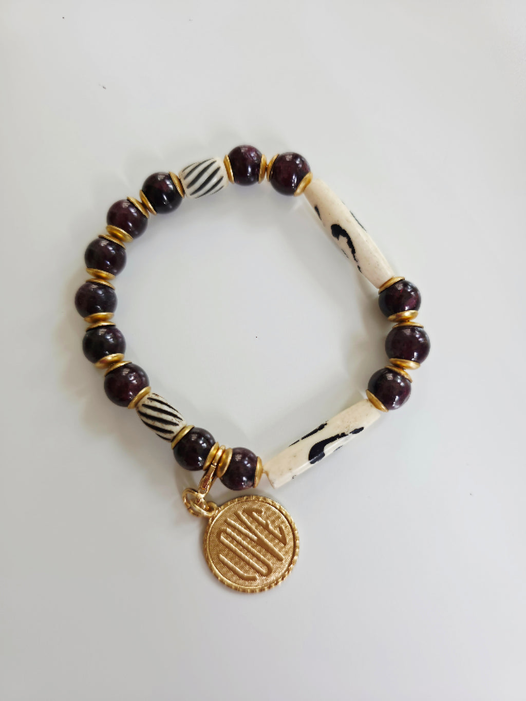 Garnet Love Charm Bracelet