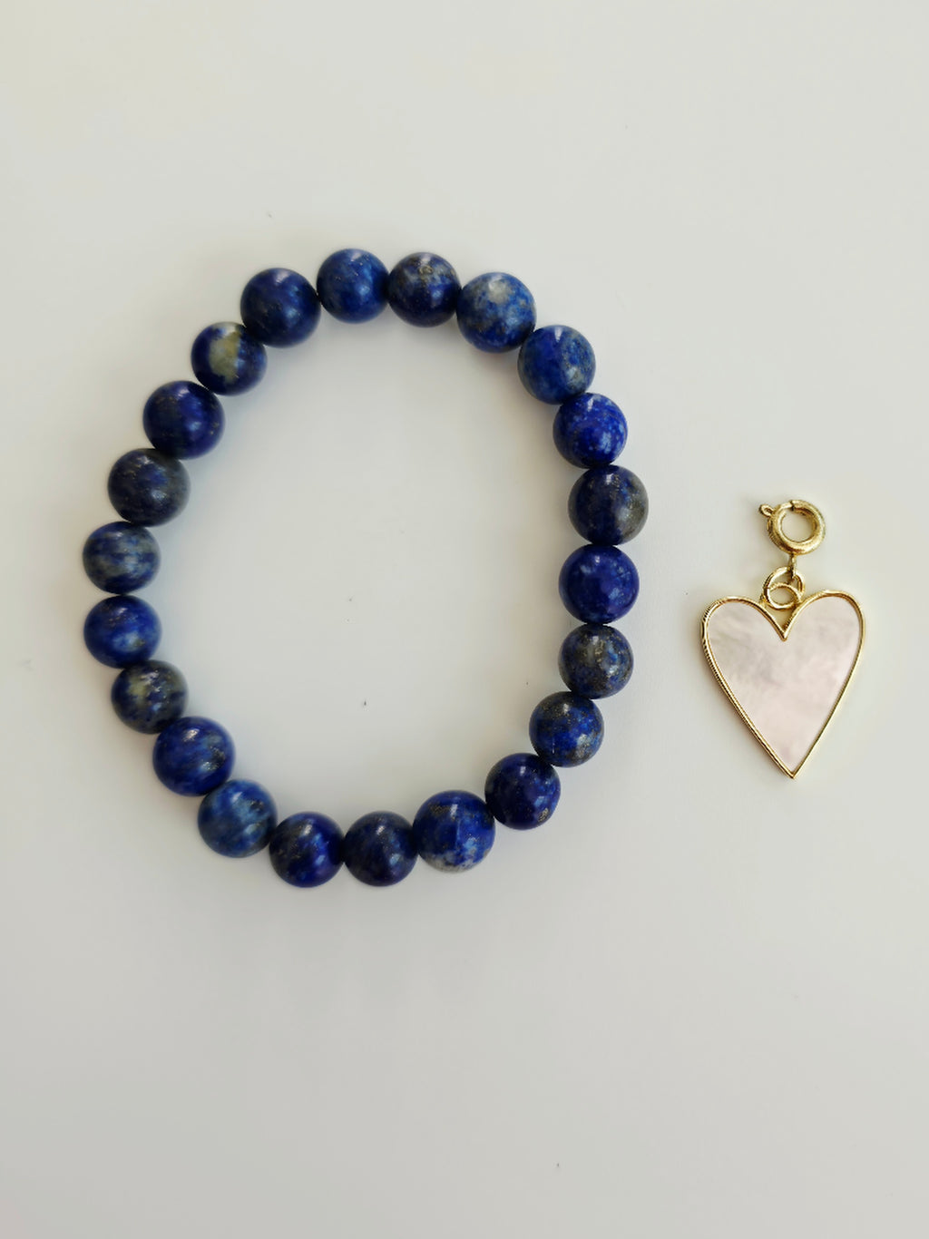 Lapis Lazuli Stretch Gemstone Charm Bracelet